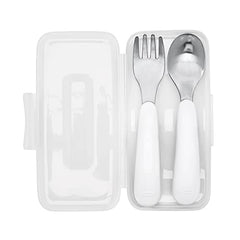 OXO Tot On-The-Go Fork/Spoon Set With Carrying Case, Navy, 3 Count (Pack of 1)