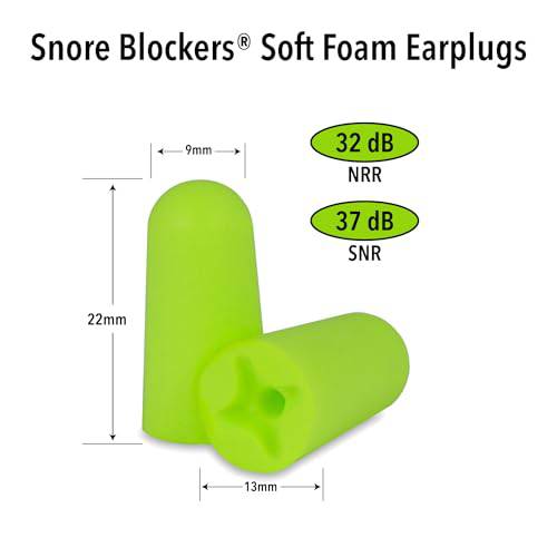 Mack's Snore BLOCKERS Soft Foam Earplugs - 100 Pair Tub - Comfortable, High 32 dB Noise Reduction Ear Plugs for Snoring Spouses, Fishing Buddies, Roommates and Travel Partners