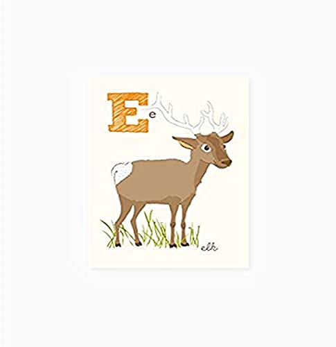 Sea Urchin Studio ABC Wall Art for Kids, E/Elk