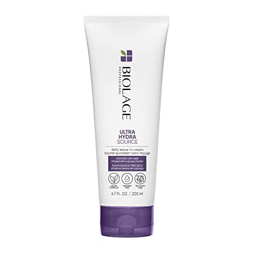 BIOLAGE Leave-In Cream, Ultra Hydra Source Leave-in Cream with Capuacu Butter, Conditions & Softens Hair, For Very Dry Hair, Paraben Free, Vegan, 200 ML