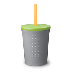 Evenflo GoSili Straw Cup, 12oz. Tan/Grey/Lime