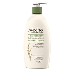 Aveeno Daily Moisturizing Body Wash with Pump, Colloidal Oatmeal, Women's, Men's - Sensitive, Combination Skin - Hydrating, Soap-Free Body Scrub, 975 mL