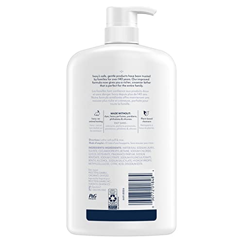 Ivory Mild & Gentle Body Wash, Waterlily Scent, 1035 mL