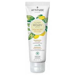 ATTITUDE Body Cream, EWG Verified, Hypoallergenic, Plant and Mineral-Based Ingredients, Vegan and Cruelty-free Beauty and Personal Care Products, Regenerating, Lemon Leaves, 240 ml