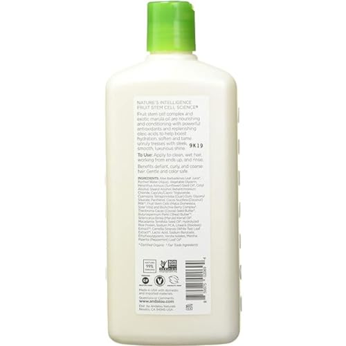 Andalou Naturals Exotic Marula Oil Conditioner - Silky Smooth Hair Conditioner for Defiant, Curly & Coarse Hair, 340 mL