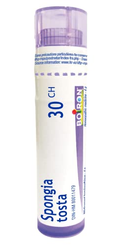 Spongia Tosta 30ch / 30 C, 4g, Homeopthic Medicine, Multi Dose Tube by Boiron Canada