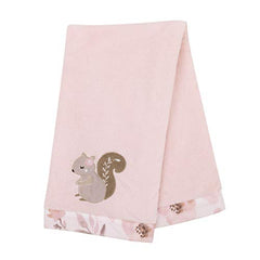 NoJo Countryside Floral - White Super Soft Appliqued Baby Blanket, Pink, Grey