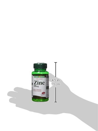 Nature's Bounty Zinc Supplement, Helps Maintain Immune Function, 50mg, 100 caplets, Multi-colored