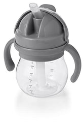 OXO Tot - Transitions Straw Cup with Handles - Spill-Proof No Mess - Transition from Bottle, Breast Feeding Sippy Cup - 6 oz - Gray