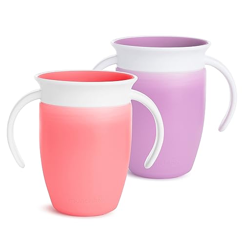 Munchkin Miracle 360˚ Trainer Cup, 7oz, 2Pk, Pink/Purple