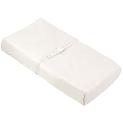 Ben & Noa Flannel Fitted Change Pad Sheet with Slits for Safety Straps, Natural Solid