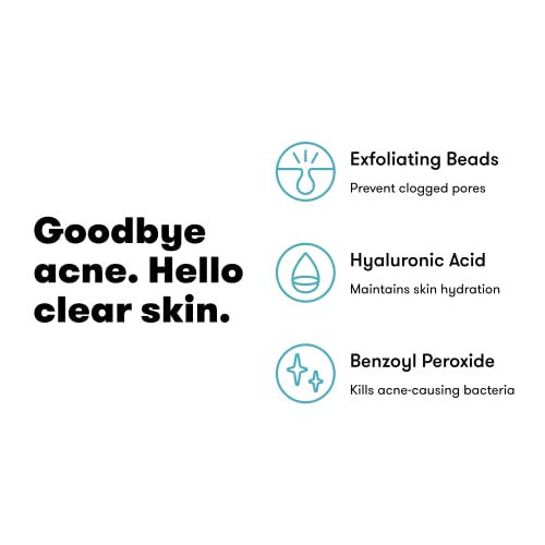 Proactiv Acne Cleanser - Benzoyl Peroxide Face Wash And Acne Treatment - Daily Facial Cleanser And Hyularonic Acid Moisturizer With Exfoliating Beads - 30 Day Supply, 60 ml.