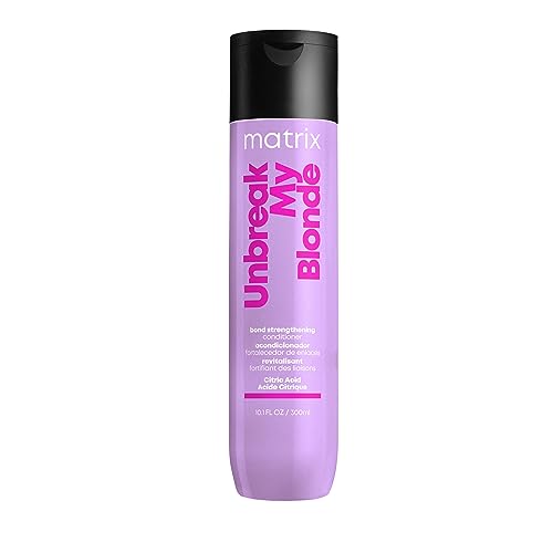 Matrix Hair Conditioner, Unbreak My Blonde Strengthening Conditioner, Repairs and Adds Softness and Shine, For Damaged, Lightened and Over Processed Hair, Sulfate-Free, 300ml (Packaging May Vary)