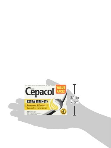 Cēpacol Extra Strength, Sucrose Free, Honey Lemon, Sore Throat lozenges, Value Pack, 36 count