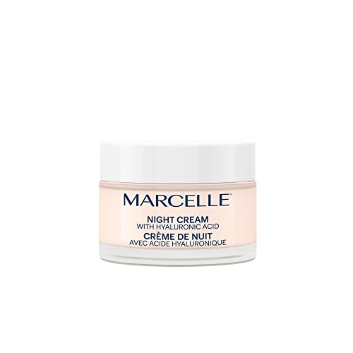 Marcelle Night Cream with Hyaluronic Acid, Vegan, Cruelty-Free, Clean Formula, Non-Comedogenic, Fragrance-Free, Paraben-Free, Mineral Oil-Free, Hypoallergenic, 50 mL