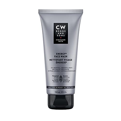 CW Beggs Energy+ Face Wash for Men, Normal to Dry Skin, Hypoallergenic, Fragrance-Free, Paraben-Free, Alcohol-Free, Mineral Oil-Free, Cruelty-Free,