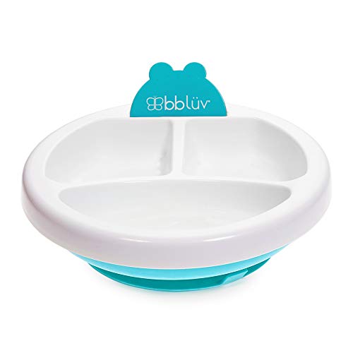 bblüv - Platö - Warming Plate - 3 Compartment, Non-Toxic, BPA Free with Suction Base for Baby Toddler (Aqua)