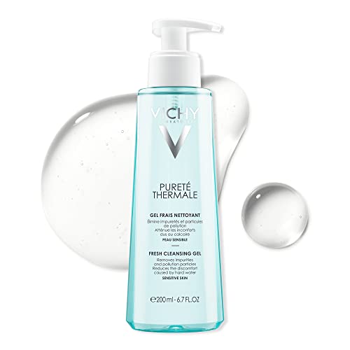 Vichy Face Cleanser, Pureté Thermale Fresh Cleansing Gel Face Wash & Makeup Remover for Sensitive Skin, with Vitamin B5, Hypoallergenic, Paraben-Free, 200mL