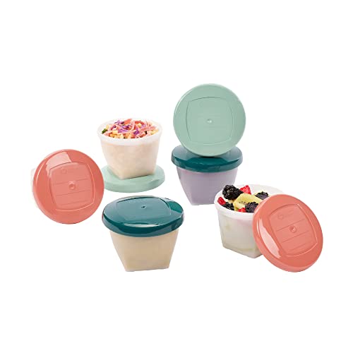 Babymoov Biosourced Food Storage Containers - BPA Free Bowls With Leak Proof Lids, Ideal to Store Baby Food or Snacks for Toddlers (PICK YOUR SET SIZE)