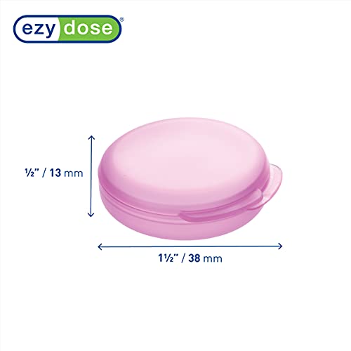Ezy Dose Daily Round, Portable On-The-Go, Pill Box, Organizer and Vitamin Containers, Snap Shut Lids, Perfect For Traveling, Assorted Colors, 2 Pack