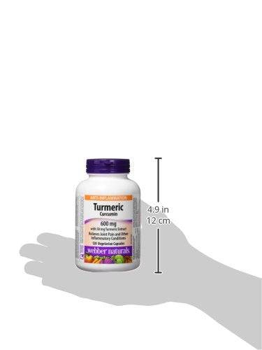 Webber Naturals Turmeric Curcumin, 3,050 mg of Raw Herb, 120 Capsules, Antioxidant Support, Vegan - Zecoya