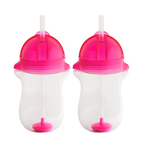 Munchkin-Click-Lock-Any-Angle-Weighted-1-Piece-Straw-Cup-(Pink)