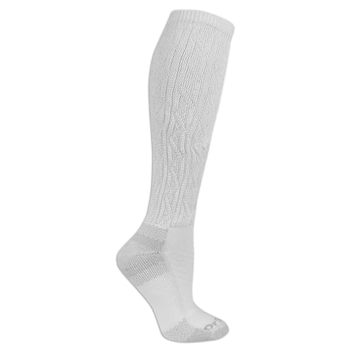 Dr. Scholl's Women's Advanced Relief Blisterguard Socks - 2 & 3 Pair Packs - Non-Binding Cushioned Moisture Management, White - Knee High (2 Pairs), 4-10