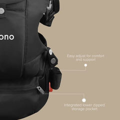 Diono Carus Essentials 3-in-1 Baby Carrier, Front Carry & Back Carry, Newborn to Toddler up to 33 lb / 15 kg, Easy to Wear Comfortable & Ergonomic, Dark Gray