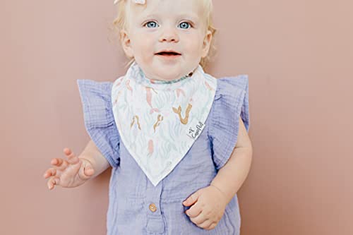 Baby Bandana Drool Bibs for Drooling and Teething 4 Pack Gift Set “Coral” by Copper Pearl X-Small