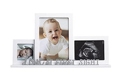 Kate & Milo Love at First Sight Baby Photo and Ultrasound Photo Frame, Baby Sonogram Photo Frame, Triple Picture Collage Frame, White, 95244