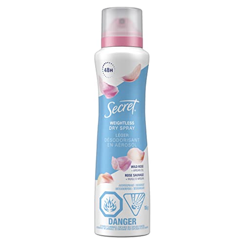 Secret Dry Spray Antiperspirant Deodorant, Wild Rose and Argan Oil, 116g