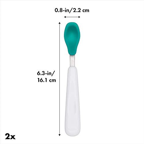 OXO Tot Feeding Spoon Set With Soft Silicone, Teal