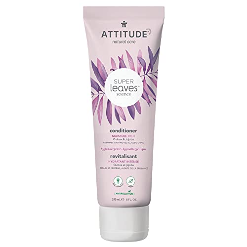 ATTITUDE Moisture Rich Conditioner, Plant- and Mineral-Based Ingredients, Vegan and Cruelty-free, Quinoa & Jojoba, 240 mL