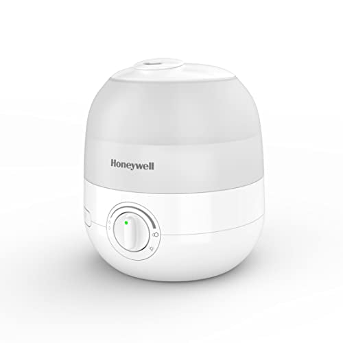 Honeywell HUL530C Ultra Glow™ Ultrasonic Light Changing Top Fill Cool Mist Humidifier,Diffuser For Bedroom,Baby Nursery,Small Room,Plant,Ultra Quiet,Essential Oil,Filterless, 1.89 L, Runs 24 hrs,White