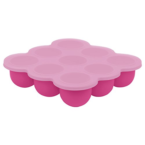 Kushies SILITRAY Silicone Baby Food Storage Container Freezer Tray, Pink Candy