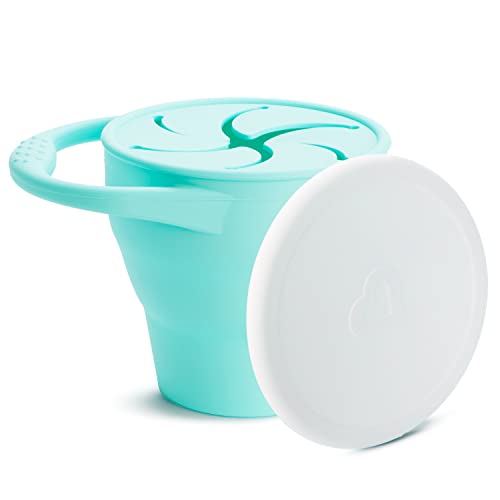 Munchkin® C’est Silicone! Collapsible Snack Catcher with Lid, Mint - Toddler Food Cup