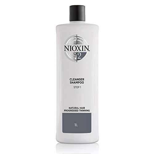 Nioxin System 2 Scalp Cleansing Shampoo with Peppermint Oil, For Natural Hair with Progressed Thinning, 33.8 fl oz