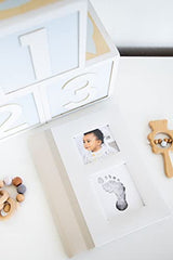 Pearhead Classic Baby Memory Book with an Included Clean-Touch Ink Pad to Create Baby's Handprint or Footprint, Ivory