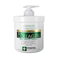 Advanced Clinicals Collagen Lotion Dry Skin Rescue Face & Body Moisturizing Skin Care Cream For Lifting, Firming, & Tightening Skin. Anti Aging Skincare Moisturizer Helps Hydrate Skin, Large 16 Ounce