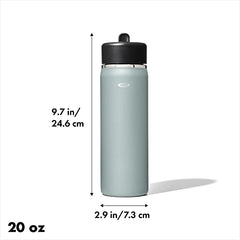 OXO Wide Mouth Straw Lid Water Bottle, 20oz, Slate