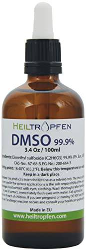 Low odor DMSO - Dimethyl sulfoxide liquid (3.4 Oz - 100ml), Pharmaceutical grade, High purity, Heiltropfen