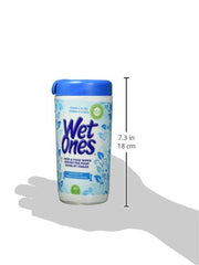 Wet Ones Vitamin E and Aloe Hand Wipes, Unscented, Wet Wipes, 40 Count Canister