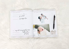 Pearhead Classic Baby Memory Book with an Included Clean-Touch Ink Pad to Create Baby's Handprint or Footprint, Ivory