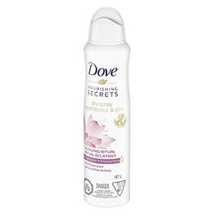 Dove Nourishing Secrets Antiperspirant Dry Spray Lotus Flower Scent antibacterial odour protection 107 g