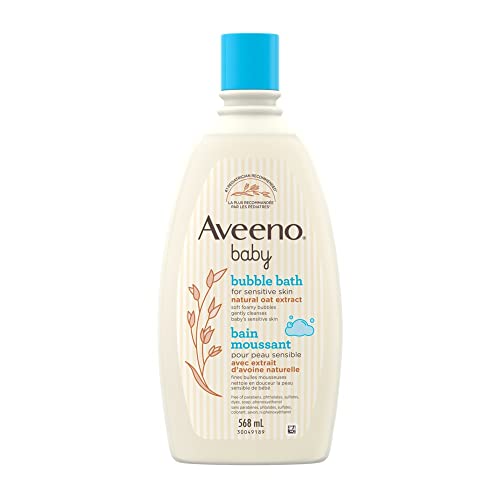 Aveeno Baby Bubble Bath - Baby Skin Care Product - Sensitive Skin Cleanser - Hypoallergenic - 568 mL, white