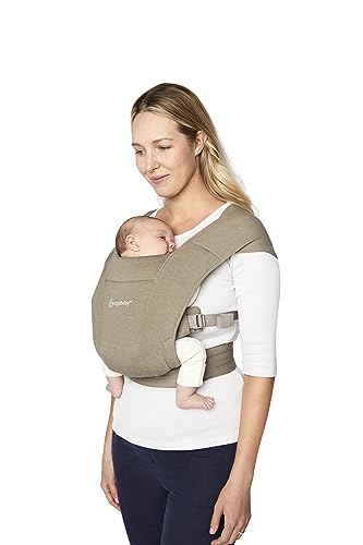 Ergobaby Embrace Cozy Newborn Baby Wrap Carrier (7-25 Pounds), Ponte Knit, Olive Green