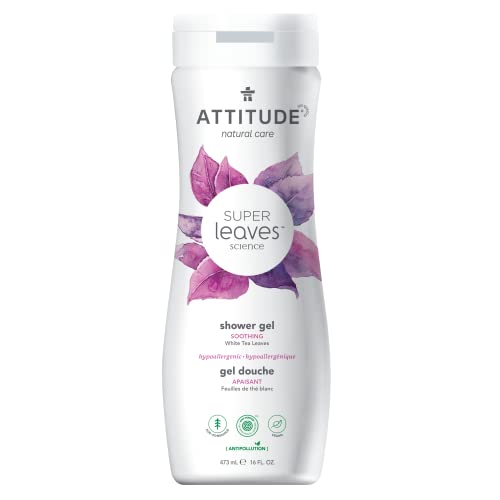 ATTITUDE Body Wash, EWG Verified, Plant and Mineral-Based Ingredients, Vegan and Cruelty-free Beauty Products, Soothing, White Tea Leaves, 473 mL