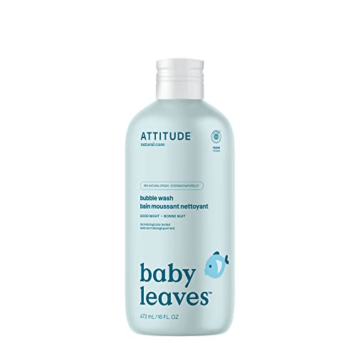 ATTITUDE Bubble Bath and Body Wash for Baby, EWG Verified, Dermatologically Tested, Plant- and Mineral-Based Ingredients, Vegan and Cruelty-free, Almond Milk, 473 ml (Packaging May Vary)