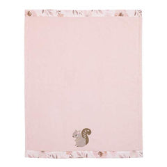 NoJo Countryside Floral - White Super Soft Appliqued Baby Blanket, Pink, Grey