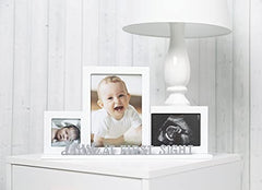 Kate & Milo Love at First Sight Baby Photo and Ultrasound Photo Frame, Baby Sonogram Photo Frame, Triple Picture Collage Frame, White, 95244